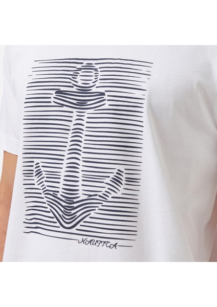 Erkek Beyaz Regular Fit Baskılı T-Shirt indirimleri