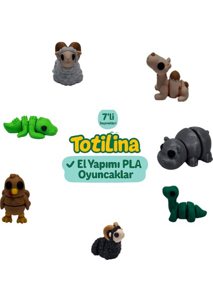7'li Set (Deve Hipopotam Dinozor Koç Hindi Timsah Koç…)