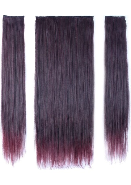 Fiber Sentetik Düz Yarım Ay + 2 Yan Çıt Çıt / Koyu Kızıl