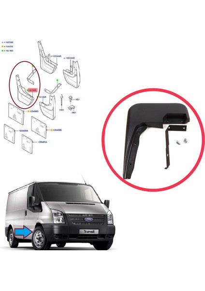 Ford Transit Mk6 Mk7 Tourneo 2000-2014 1549539 Için Ön Sağ Tekerlek Çamurluk Paçalık modelleri