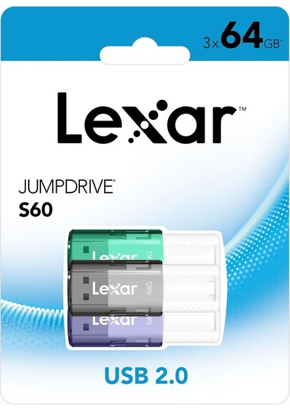 3'lü 64GB 2.0 USB Bellek S60JUMPDRİVE