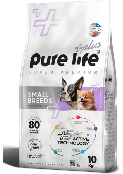 Purelife Plus Somonlu Küçük Irk Yetişkin Köpek Maması 10KG