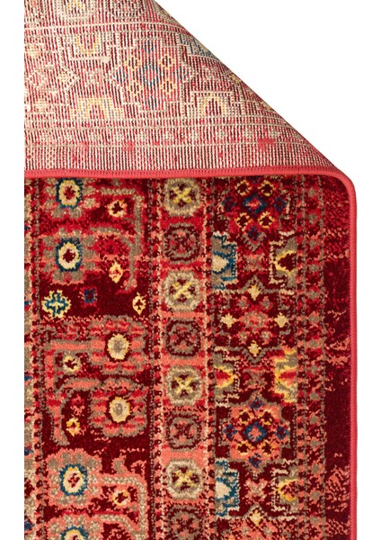 Kybele 05 Red Xw Otantik ve Klasik Desenli, Sıcak Renk Tonlarına Sahip Makine Halısı