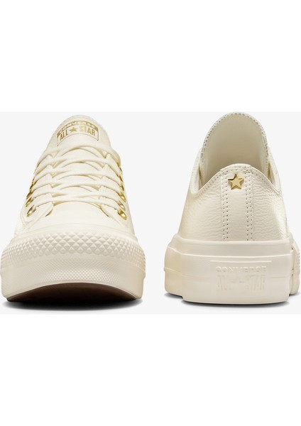 Chuck Taylor All Star Lift Kadın Krem Deri Platform Sneaker modelleri