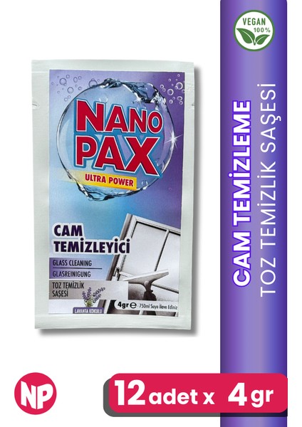 Cam Temizlik Toz Temizlik Saşesi (12 Adet x 4gr)
