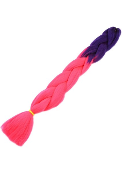 Afrika Örgülük Sentetik Ombreli Saç 100 gr / Mor / Neon Pembe