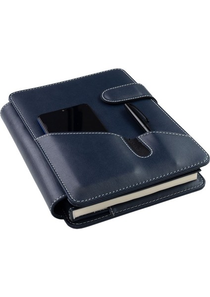 2026 Tarihli Günlük Çizgili 17X24 cm Iç Ajandalı Telefon Kılıfı Kapaklı Deri Organizer