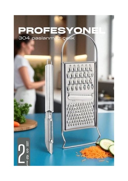 Rende Soyacak Seti - Sebze Oyacağı - Profesyonel Çelik 2 Li Set