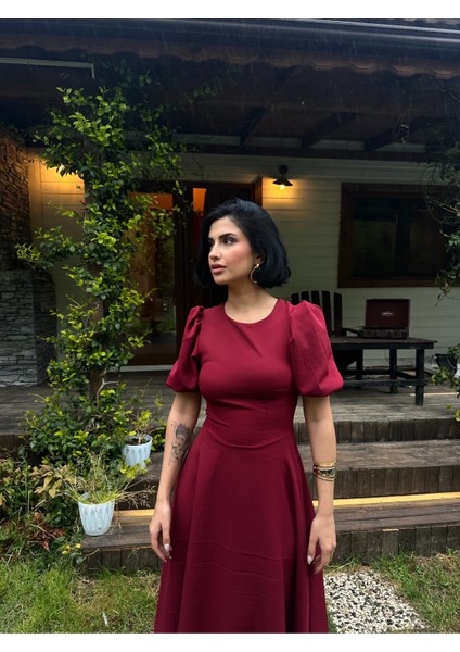 Karpuz Kollu Midi Boy Elbise fiyatları