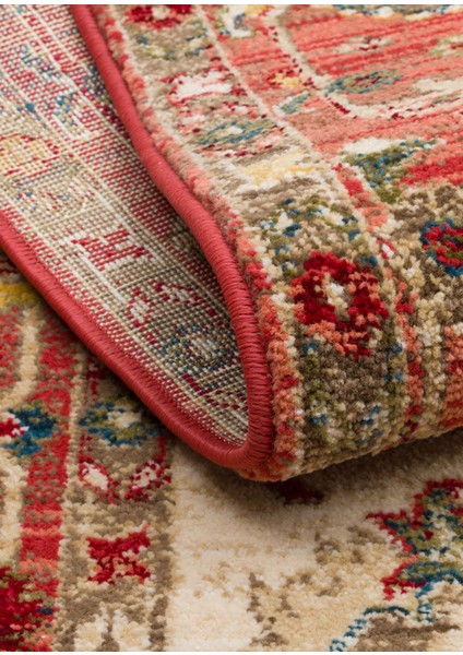 Kybele 04 Cream Red Xw Otantik ve Klasik Desenli, Sıcak Renk Tonlarına Sahip Makine Halısı fiyatları