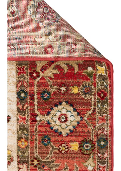 Kybele 04 Cream Red Xw Otantik ve Klasik Desenli, Sıcak Renk Tonlarına Sahip Makine Halısı