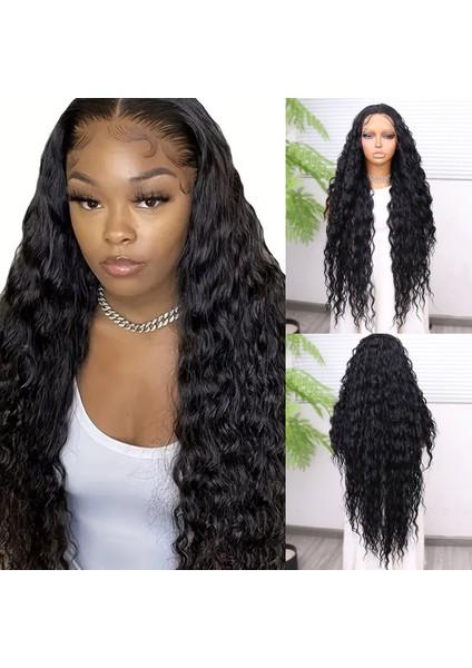 Siyah Fiber Sentetik Tül Peruk