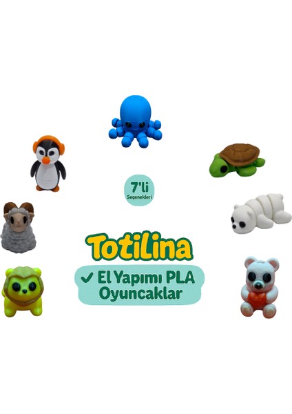 7'li Set (Ahtapot Kaplumbağa Ayı Aslan Koç Penguen…)