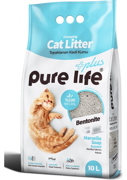 Purelife Plus Marsilya Sabunlu Kedi Kumu 10 Lt