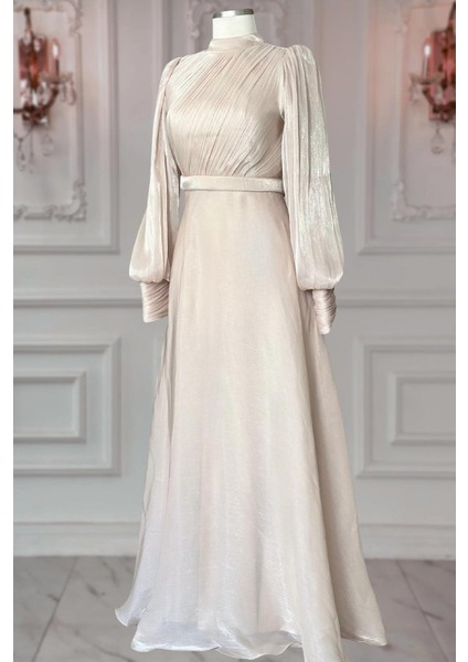 Zen Abiye Elbise Bej modelleri