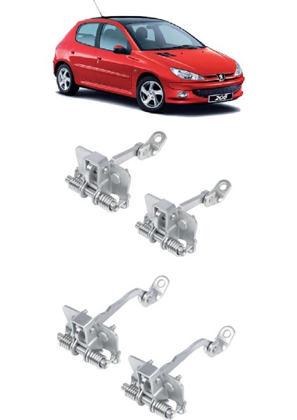 Peugeot 206 2001 -2009 Uyumlu Ön ve Arka Kapı Gergisi Sağ + Sol Takım 4 Adet 9181.C8 9181.C9