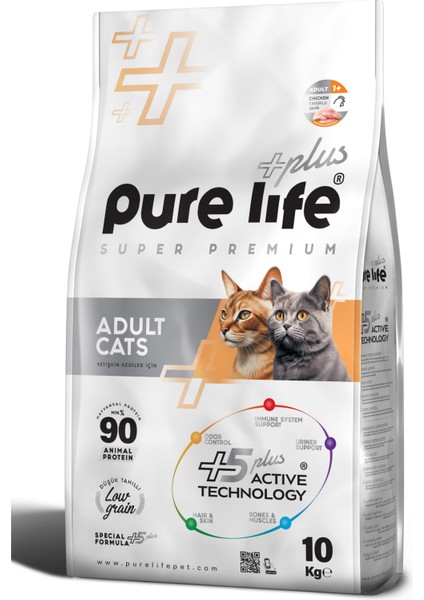 Purelife Plus Tavuklu Yetişkin Kedi Maması 10KG