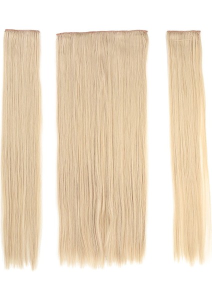 Fiber Sentetik Düz Yarım Ay + 2 Yan Çıt Çıt / Kumral Beyaz Platin Röfleli