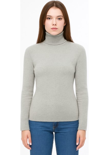 Kadın Tam Boğazlı Yumuşak Dokulu Kazak