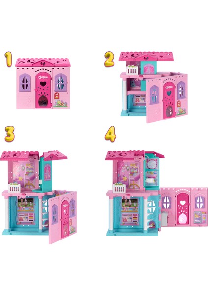 ® Club Chelsea™ Açılır Ev Bebek ve 15'ten Fazla Aksesuar Içeren ve Açılınca Boyu 43 x +33 Cm'yi Geçen Barbie Chelsea Açılır Bebek Evi JFW49 fiyatları