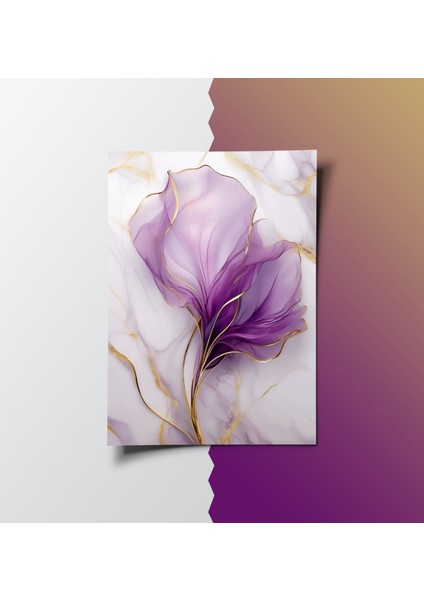 Çerçevesiz Poster, Dijital Baskı, Çiçek Temalı Mermer Desen Poster , Modern, Soyut Minimalist Poster fırsatları