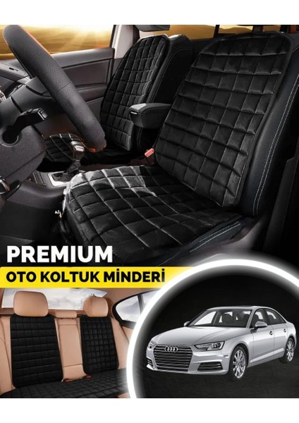 Audi A4 Koltuk Minder Ortopedik Cepli Araç ve Kılıf Seti–tam Uyumlu,siyah Renk,konforlu Tasarım