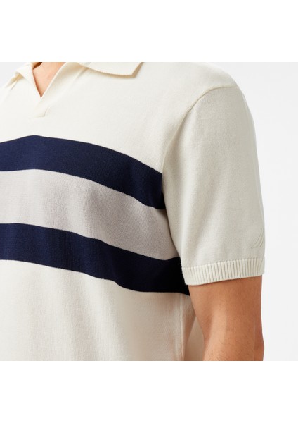 Erkek Krem Classic Fit Çizgili Triko fırsatları