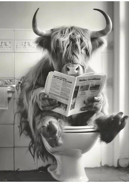 Komik Wc Tuvalet Öküzz Ev Duvar Salon Güzellik Salonu Ofis Dükkan Dekarasyon Kanvas Tablo fiyatları