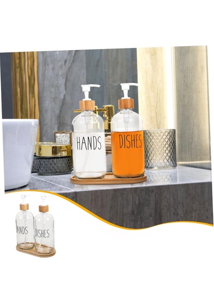 2’li Mutfak Sıvı Sabunluk Seti Hands&dishes Bambu Tepsili