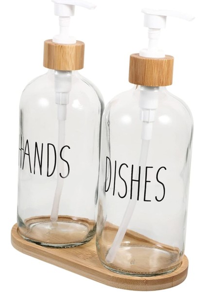 2’li Mutfak Sıvı Sabunluk Seti Hands&dishes Bambu Tepsili modelleri