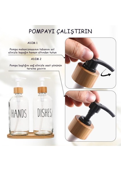 2’li Mutfak Sıvı Sabunluk Seti Hands&dishes Bambu Tepsili indirimleri
