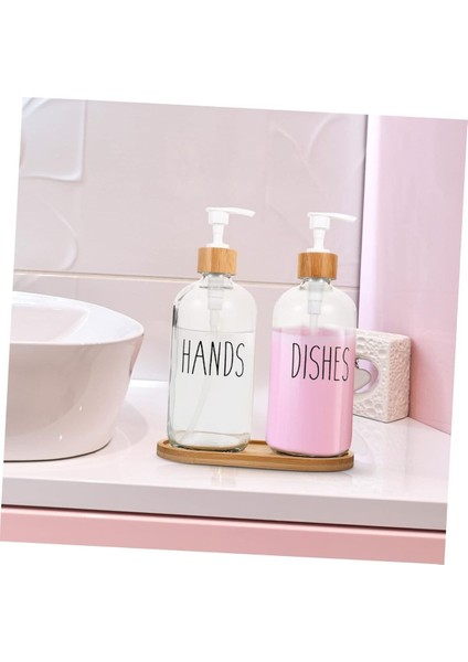 2’li Mutfak Sıvı Sabunluk Seti Hands&dishes Bambu Tepsili