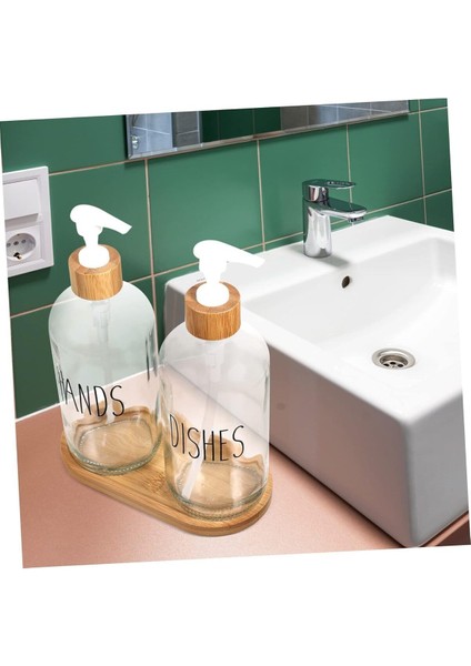2’li Mutfak Sıvı Sabunluk Seti Hands&dishes Bambu Tepsili