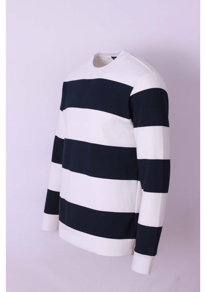 Beyaz-Lacivert Erkek Sweatshirt 5790-1 modelleri