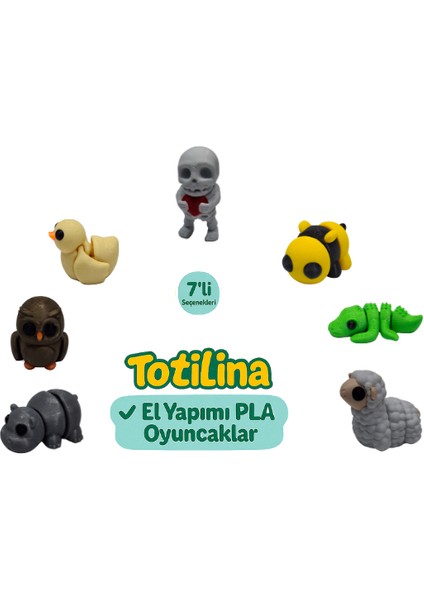 7'li Set (Iskelet Arı Timsah Koyun Hipopotam Baykuş Ördek…)