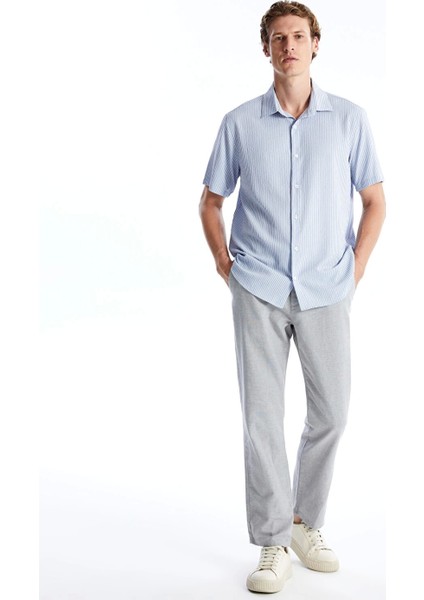 Southblue Gri Standart Kalıp Poplin Erkek Pantolon