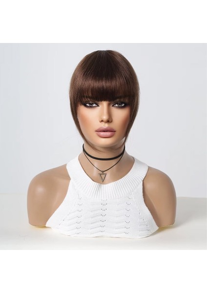 Yoğun Gerçek Saç Perçem / Kahverengi