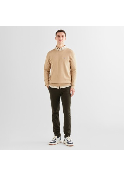 Erkek Bej Regular Fit Bisiklet Yaka Kazak modelleri
