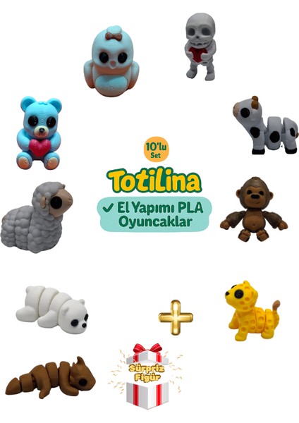 10'lu Set (Iskelet Inek Goril Puma Ejderha Ayı Koyun Ayı Kuş…)