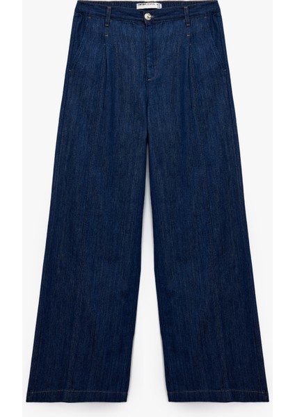 Pamuklu Yüksek Bel Geniş Paça Denim Pantolon - Bianca Wide Leg Jeans