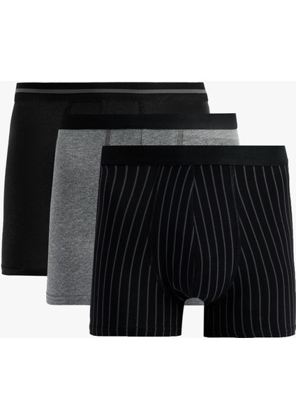 Pamuklu Desenli 3'lü Boxer Seti