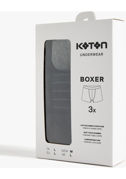 Pamuklu Desenli 3'lü Boxer Seti fiyatları