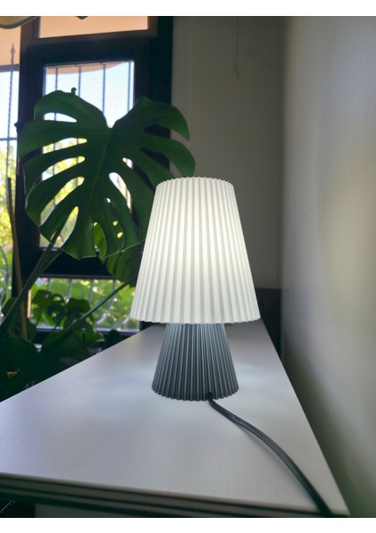 🌲 Pine Tree Abajur – Gri Beyaz - AYDINLATMA OTURMA ODASI SALON