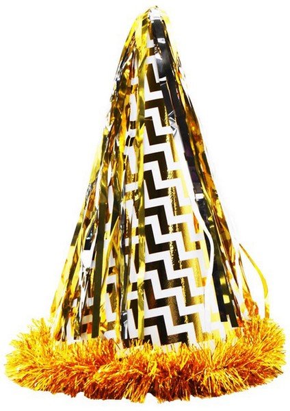 - Püsküllü Metalize Karton Kotyon Şapka Gold Ynsmr