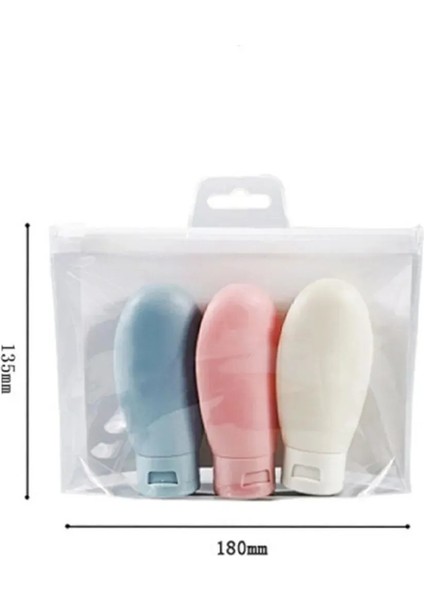 Seyahat Tipi Doldurulabilir Krem Şampuan Kutusu 3 Lü Set modelleri