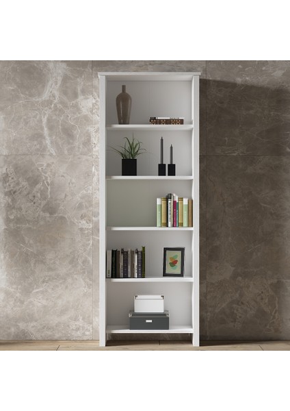Hunerika Ravenna 5 Raflı Kitaplık-Wood Beyaz-Minifiks Bağlantılı fiyatları