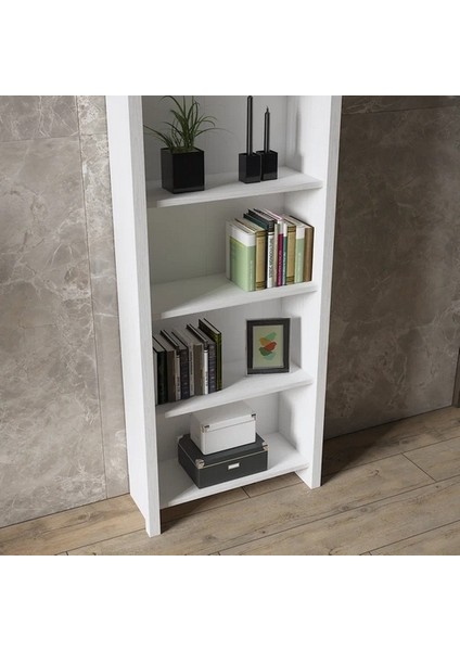 Hunerika Ravenna 5 Raflı Kitaplık-Wood Beyaz-Minifiks Bağlantılı fırsatları