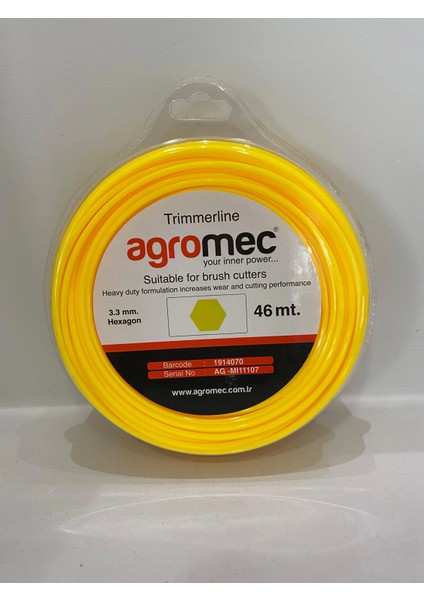 3.30mm 46 mt Altı Köşe Motorlu Tırpan Misinası