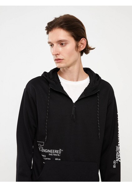 Lcw Casual Siyah Uzun Kollu Baskılı Erkek Hoodie fiyatları