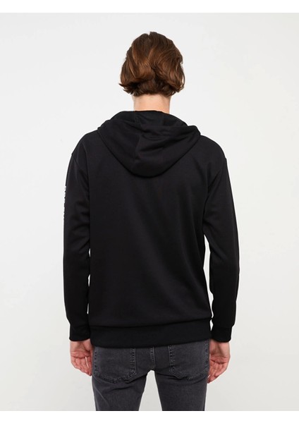 Lcw Casual Siyah Uzun Kollu Baskılı Erkek Hoodie fırsatları